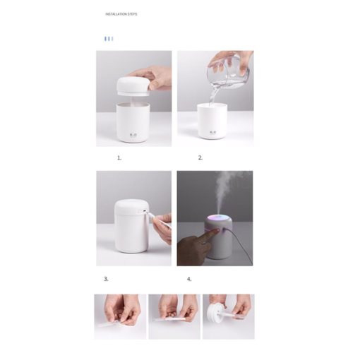 300ml Portable USB Humidifier with Ambient Light