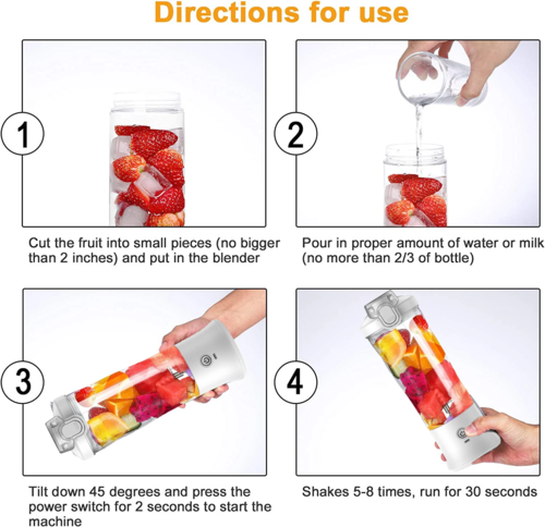 600ml Portable Blender Bottle - Rechargeable
