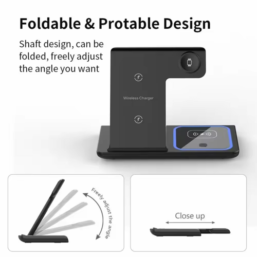 Foldable 3-in-1 Wireless Charging Station – 15W