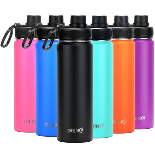 DRINCO 22oz Stainless Steel Sport Water Bottle - Black