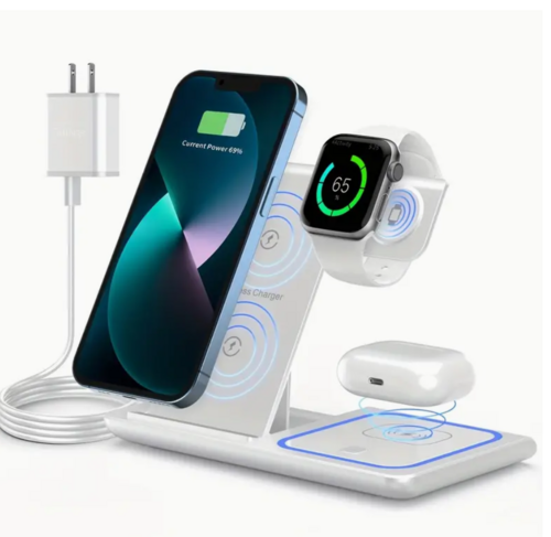 Foldable 3-in-1 Wireless Charging Station – 15W