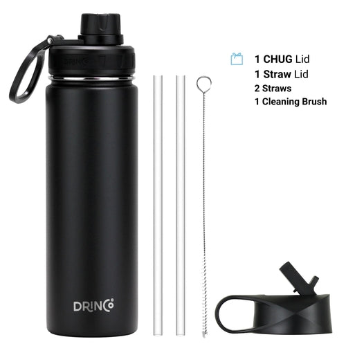 DRINCO 22oz Stainless Steel Sport Water Bottle - Black