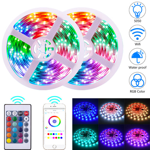 RGB LED Strip Lights – 32ft with WiFi & Remote