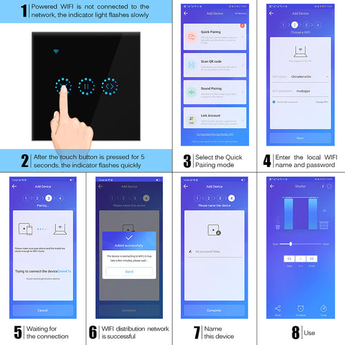WiFi Smart Blinds Switch - Touch Panel