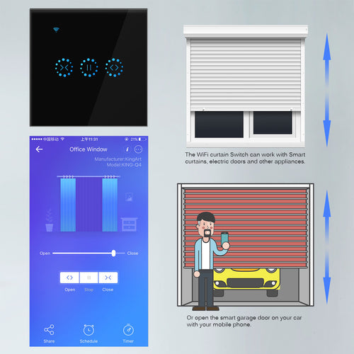 WiFi Smart Blinds Switch - Touch Panel
