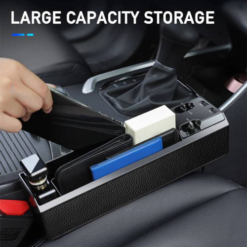 Car Seat Gap Organizer with Charging Cables