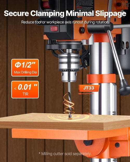 10'' 5-Speed Benchtop Drill Press Cast Iron Drill Press 3.2A