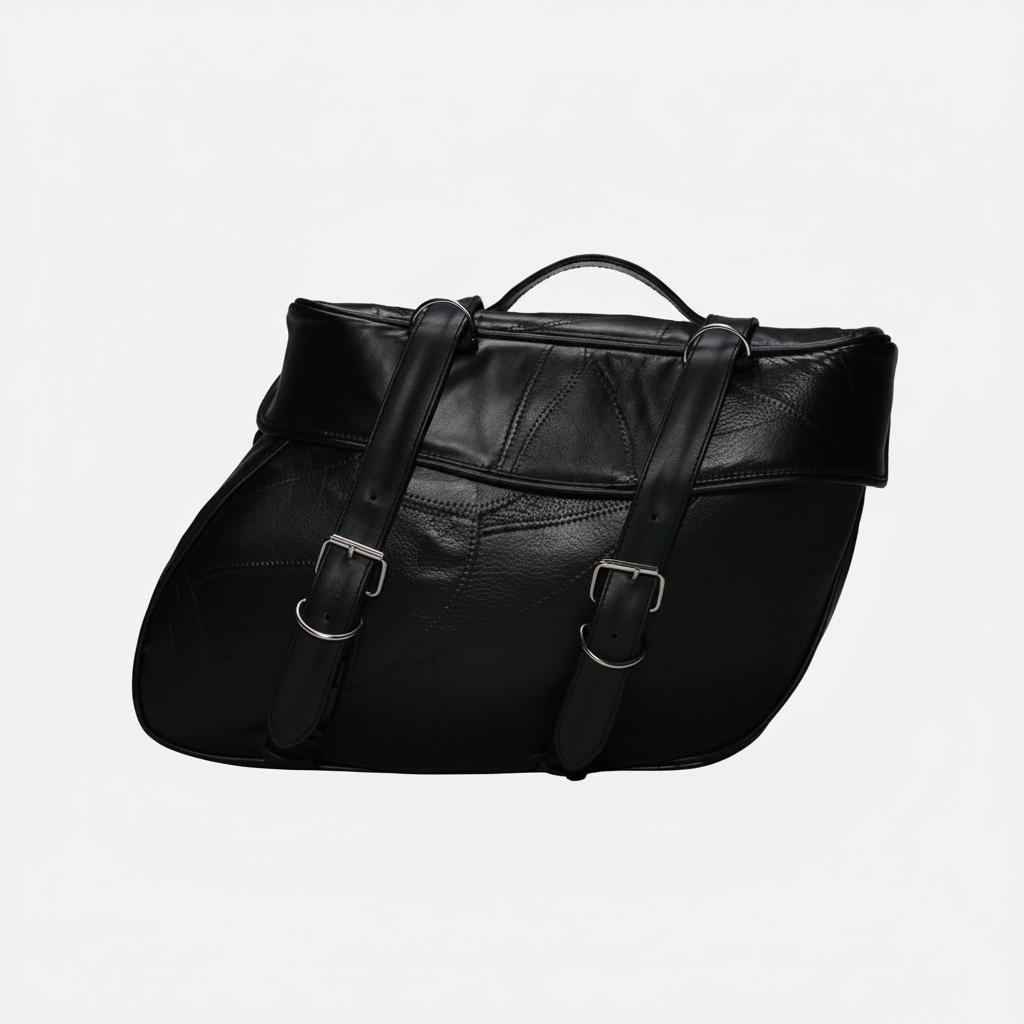 2pc Leather Motorcycle Saddle Bags
