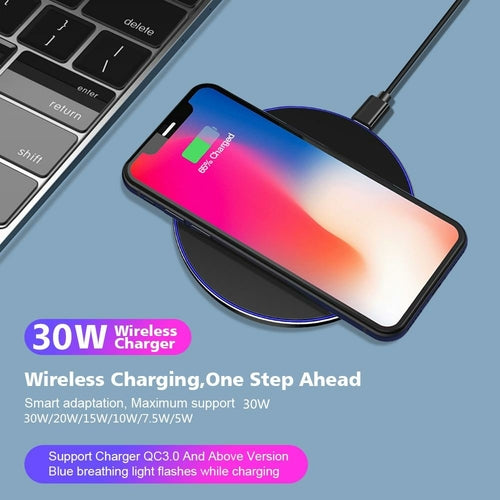 Dragon W9 30W Wireless Charging Pad – Slim USB-C Charger