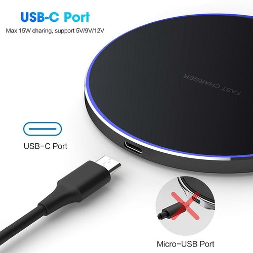 Dragon W9 30W Wireless Charging Pad – Slim USB-C Charger